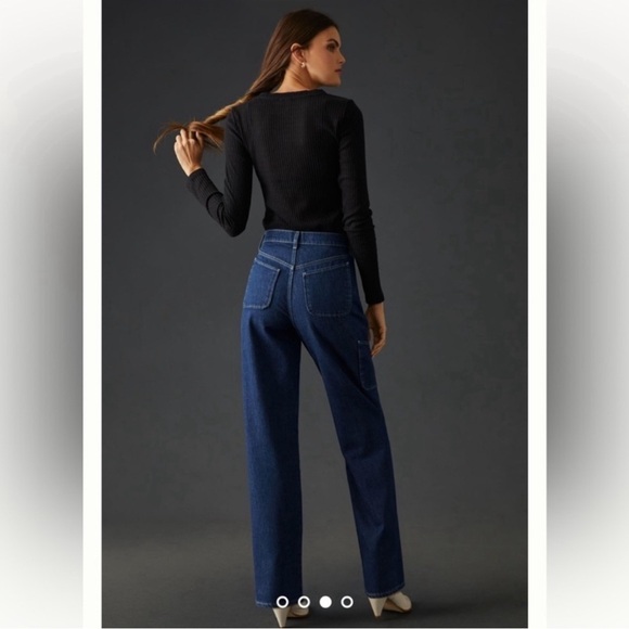 New! Anthropologie Triarchy Ms. Kileo High-Rise Baggy Cargo Jeans - Picture 6 of 8